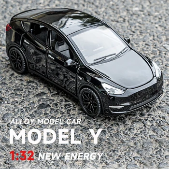 Нов енергиен модел Y, формовани под натиска на модел на превозното средство от сплав 1:32, миниатюрна имитация на метал на превозното средство, са за деца, подарък за коледа, играчка за момчета