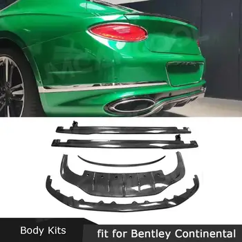 Комплекти за купето на автомобила Предна устна заден спойлер, странични прагове на багажника и задното крило за Bentley Continental GT W12 2015-2021 O стил на въглеродни влакна