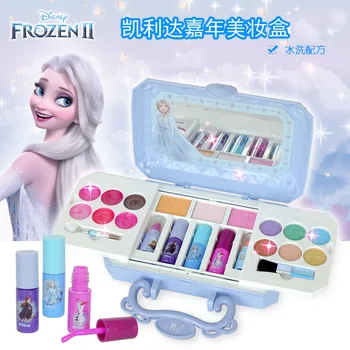 Disney girls frozen 2 Елза Анна козметика, комплект за грим, играчки, детски снежно бяла принцеса, мода, играчки, игри къща, подарък от любов