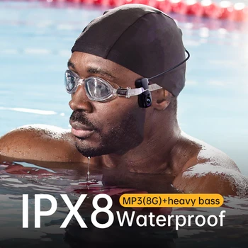 Слушалки с костна проводимост, очила за плуване, подводна музика с памет 8G, водоустойчиви слушалки IPX8, непромокаеми за Xiaomi Sony