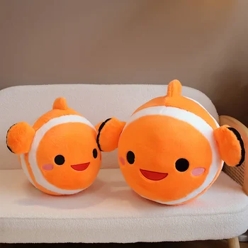 Kawaii Риба-клоун Плюшени играчки Скъпа мультяшная рибка възглавница е Мека кукла морски същества, за деца Подаръци за момичета Начало декор