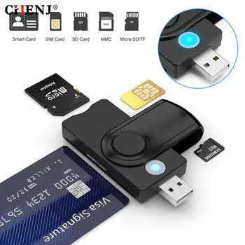 Смарт Устройство За Четене на Внешнихкарт USB 2.0 за SIM-карта TF Smart Memory Card Reader Адаптер Флаш Памет Cardreader Адаптер за Компютър