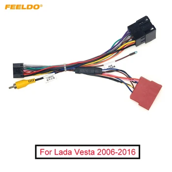 FEELDO 10 компл., авто аудио теглене кабели за Lada Vesta, вторичен пазар, 16pin CD/DVD стерео монтажен проводник, адаптер