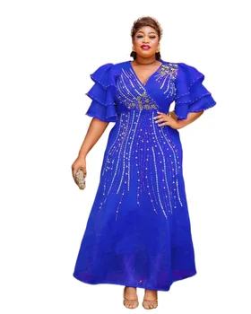 2023 Лятна рокля с пайети в африканския стил за жени, елегантни дамски сватбени рокли за партита, големи размери, дамски шифоновая ежедневни облекла