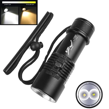 D2 мощен фенер за гмуркане Tourch Факел, Светлина лампа подводни led светлини с висока мощност Dving Edc къмпинг тактически фенер