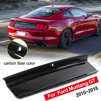 Карбоновое влакна / черен гланц ABS Комплект капак заден капак на багажника за Ford Mustang 2015-2019 Панела на капака на багажника