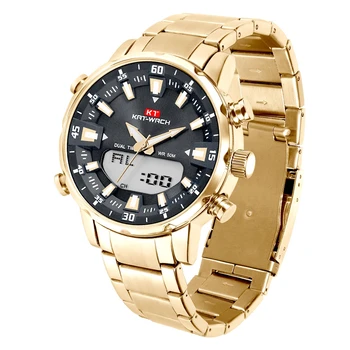 КАТ-WACH мъжки часовник, оригинална марка, модерен каишка от неръждаема стомана, мултифункционални водоустойчиви часовници, спортни електронни часовници, подарък