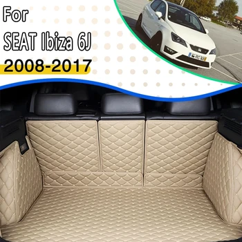 Подложка За Съхранение на Багаж автомобил SEAT Ibiza 6J 6P MK4 2008 ~ 2017 Водоустойчив Специален Автомобил Мат, Напълно Заобиколен Подложка За Багажника, Автомобилни Аксесоари