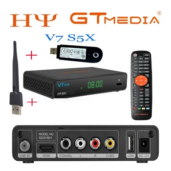 100шт GTMEDIA V7 S5X vs Freesat V7 S2X WIFI DVB-S2 HD PowerVu сателитен приемник DVB-S/S2/S2X AVS + VCM/ACM VS V7 HD S5X