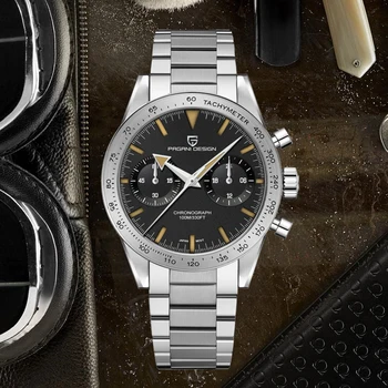Мъжки часовник PAGANI DESIGN 2023, ретро-лунните часовници за мъже, луксозни хронограф VK64, сапфирен кристал, спортен водоустойчив Reloj Hombre