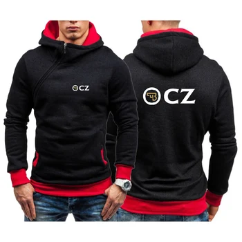 Czeska Zbrojovka 2023, нов мъжки принт, пролет-есен, hoody с качулка на диагонал с цип, популярна спортни дрехи, уличен пуловер, топ
