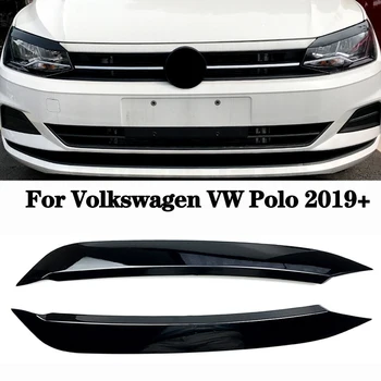 Автомобилна Фар За Вежди, Лампа За очи, Вежди За Volkswagen VW Polo 2019 + ABS, Лъскавите Черни Аксесоари За очи От Въглеродни Влакна