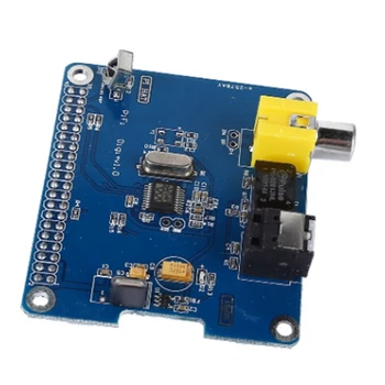 Цифрова звукова карта син цвят цифров звукова карта I2S SPDIF оптични влакна RCA за Raspberry Pi 3/2 B +