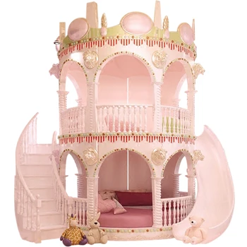 Спалня Принцеса Момиче Слайд Бебешко легло, Чудесна едно розово легло-заключване на Мебели за момичета