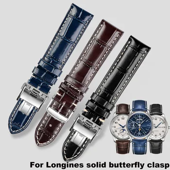За Longines каишка за часовник от телешка кожа на известния майстор на luni-син крокодил модел великолепен мъжки колан conkas 19mm20mm21mm