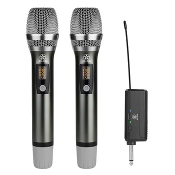 Универсален безжичен микрофон 1 Drag 2 Ръчен микрофон U-сегментен FM микрофон за караоке на открито