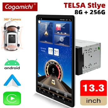 13-Инчов Android С камера 360 За Автомобилни Мултимедийни Радиоплеера CarPlay Android Auto Wireless 2 Din TELSA Stlye Монитор