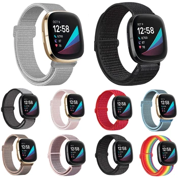 Найлонов Ремък с Линия Solo smart часа Fitbit Versa 3 Band, Взаимозаменяеми Каишка за часовник correa, Спортен Гривна за Fitbit Versa 3 Band