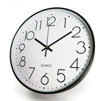 Скандинавските модерни прости 12-инчови модерни декоративни стенни часовници часовници пластмасови тъпо стенни часовници за всекидневна, коридор,
