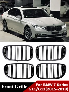 Двойна планк, лъскава черна състезателна решетка, решетка от въглеродни влакна в долната част на бъбреци за BMW 7 серия, G11 G12 2015-2019