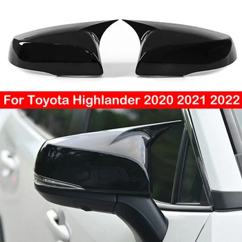 За Toyota Highlander 2020 2021 2022 Покриване на Страничните Огледала за обратно виждане на Колата, Клаксон, Покриване на Крило, за Довършителни работи на Външни Врати, карбон, Черен