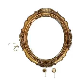 Кръгло стенно огледало, в художествено декоративна рамка, грим от розово злато, подвесное огледало за дневна за момичета, модерен дизайн, декорация на дома, Espejo