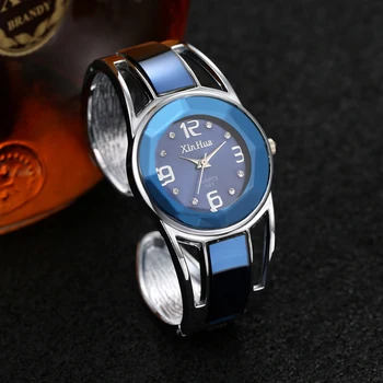 Лидер в продажбите, дамски часовник-гривна Xinhua, луксозна марка, кварцов часовник с циферблат от неръждаема стомана, дамски часовници
