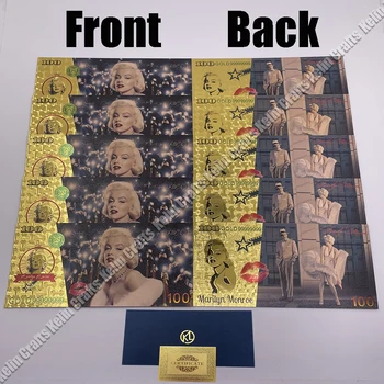 Красиви известните златни банкноти Moive Звезда Мерилин Монро за различен подарък на феновете