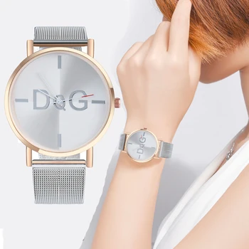 DQG лидер на продажбите, прости черно-бели кварцови часовници за жени, минималистичен дизайн, с голям циферблат, модни творчески часовници за жени 2023