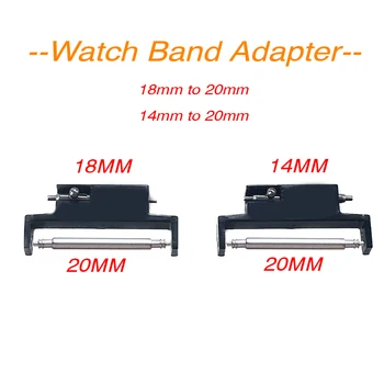2 бр. конектори за каишка за Xiaomi Watch Band Линк быстроразъемный пластмасов адаптер от 18 мм до 20 мм, 14 мм до 20 мм, аксесоари за умни часа