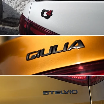 Черно Q4 GIULIA STELVIO с буквенной емблема на автомобилни стикери за Alfa Romeo Giulia Stelvio Аксесоари за външни облицовки