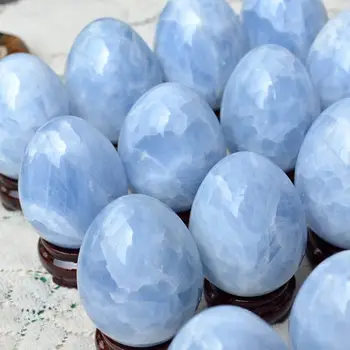 250-300 г на природен небето-син калцит, кварцов кристал, яйцевидни сфера, исцеляющий топка, безплатна доставка