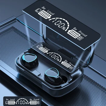 TWS Bluetooth 5.1 слушалки 3500 mah зарядно устройство ще захранване на скоростната Безжични слушалки 9D стерео Спортни водоустойчиви слушалки слушалки с микрофон