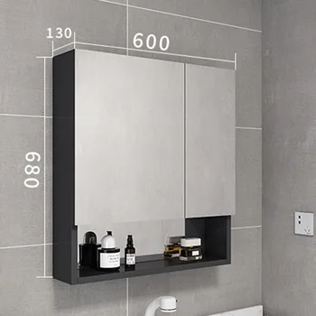 Огледало за баня с led подсветка, черно, небьющееся, противотуманное, правоъгълно огледало за баня, эстетичная холна Espejos за бръснене