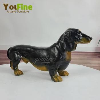Бронзова скулптура на кучето Бронзова статуя на куче Статуя на куче дакел Съвременно изкуство Статуя на куче Фигурка Домашен офис Декорация на вътрешни градина