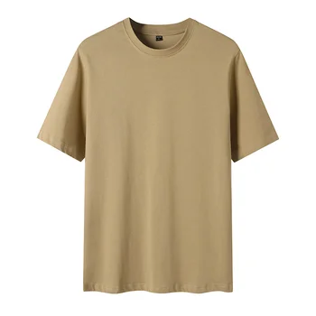 Градинска памучен мъжки t-shirt, лятна однотонная тениска с кръгло деколте и къс ръкав, маркови мъжки потници, тениски, тениска оверсайз, мъжки