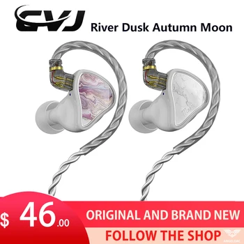 CVJ River Dusk Autumn Moon HIFI бас тел в ухото слушалки от смола 3,5 мм 2Pin DJ Мониторные слушалки с пряко излъчване караоке слушалки