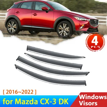 Автомобилни Прозорец Очила за Mazda CX-3 CX 3 CX3 DK 2016 ~ 2022 Аксесоари Вятърни Дефлектори Защита От Дъжд За Вежди Авто Тента Довършителни Козирка