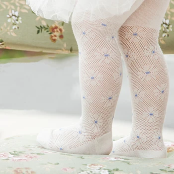 Детски чорапогащи от памук, с хубави цветя, детски чорапогащи за момичета, мрежести чорапогащи за новородено, чорапи принцеси за деца