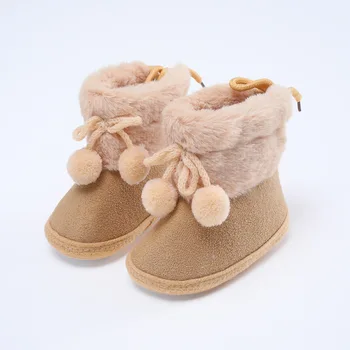 Топли обувки за новородени Деца, Зимни Първите Проходилки, Обувки за малки Момичета и Момчета, Зимни Обувки подметка с кожа, Бебешки Зимни обувки за 0-18 м, Bebe