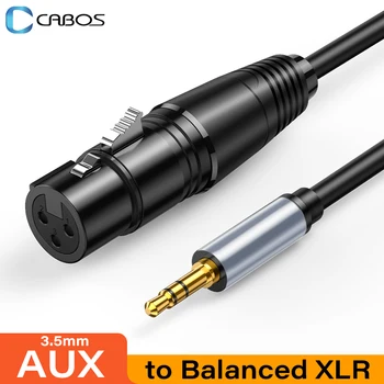 Аудио кабел XLR-3,5 мм, Микрофон, Балансный Аналогов аудио кабел, XLR Конектор-Конектор AUX вход 3.5 мм за Компютъра, Телефона, Усилвател Говорител
