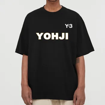 Y-3 Yohji Yamamoto 2023 Лятна мъжка тениска С прости логото и принтом на гърдите, Универсални Ежедневни година 3 Тениски с къс ръкав, Потници за мъже И Жени