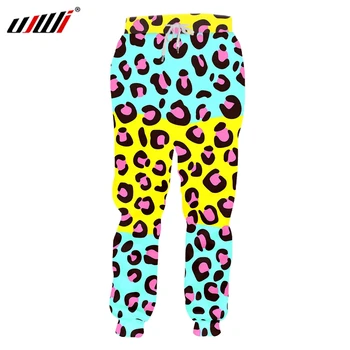 UJWI / модни мъжки зреещи с 3D принтом, многоцветни леопардовые удобни панталони за отдих, спортни панталони, готин стил, по-големи размери