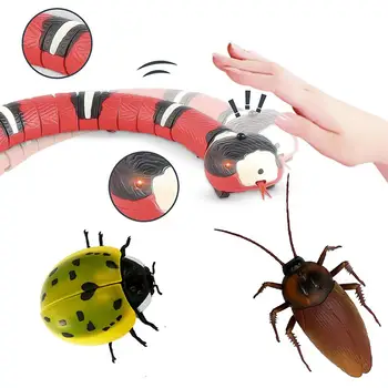 Детска интелектуална индукционная играчка във формата на змия, хлебарка, калинка, автоматично предотвратяване на пречките за сън, хитър интерактивни играчки