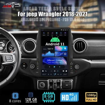 AuCar Tesla Стил Android 11 главното устройство радио за Jeep Wrangler/gladiator 2018-2021 GPS Navi 1920*1080 13,6 см