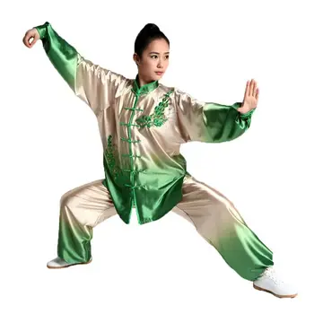 LATERONON женски висококачествени градиентные костюми тай-чи, комплекти за кунг-фу, дрехи за изпълнения с носии, униформи за бойни изкуства