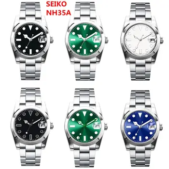 Луксозни мъжки часовник Автоматично механичен мъжки часовник от сапфир стъкло Стерилни reloj hombre 100 Водоустойчив часовник с дата NH35 Механизъм
