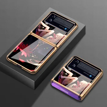Калъф за мобилен телефон с покритие покритие от стъкло, Подходящ за Samsung Galaxy Z Flip3 5g Z Flip3 Защитен калъф за мобилен телефон