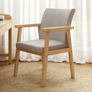 Скандинавските модерни минималистичные дървени трапезни столове, модерни удобен ергономичен мек стол с облегалка, офис стол за сядане