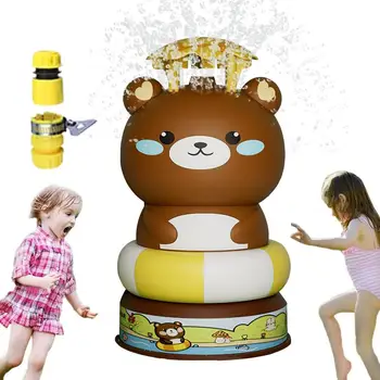 Разбрызгиватель вода за деца, въртяща се на 360 градуса играчка за вода във формата на мече, прекрасната детски летни играчки с животни, интерактивни играчки за момчета и момичета